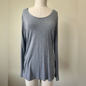 White House Black Market Gray Long Sleeve Women's Top
